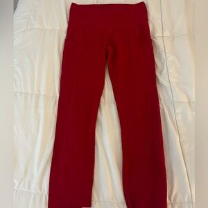 red lululemon capris
